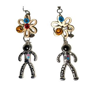 Astronaut Spaceman Galaxy Cosmos Dangle Earrings